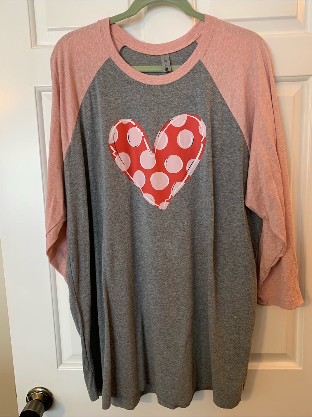 Heart raglan style shirt